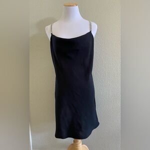 Zara Black Slip dress Cowl neck Open back Midi Small